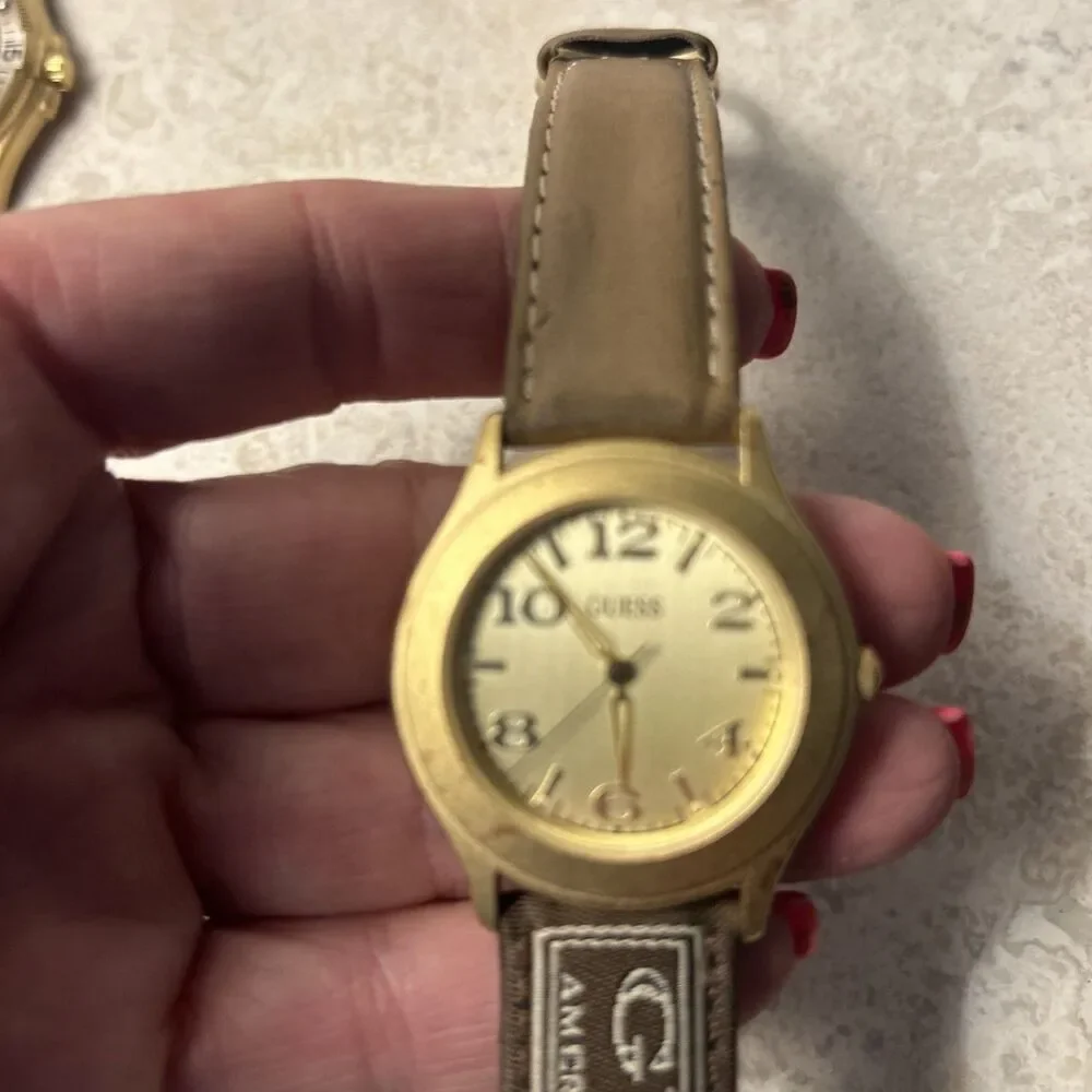 Vintage Guess Watch Lot of 9 Guess Womens Leather Bands Working New Batteries
